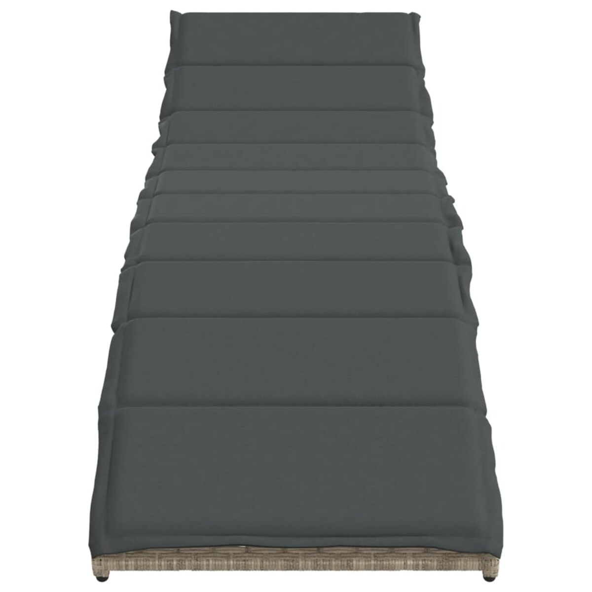 vidaXL Leżak z poduszką, jasnoszary, 55x199x50 cm, polirattan