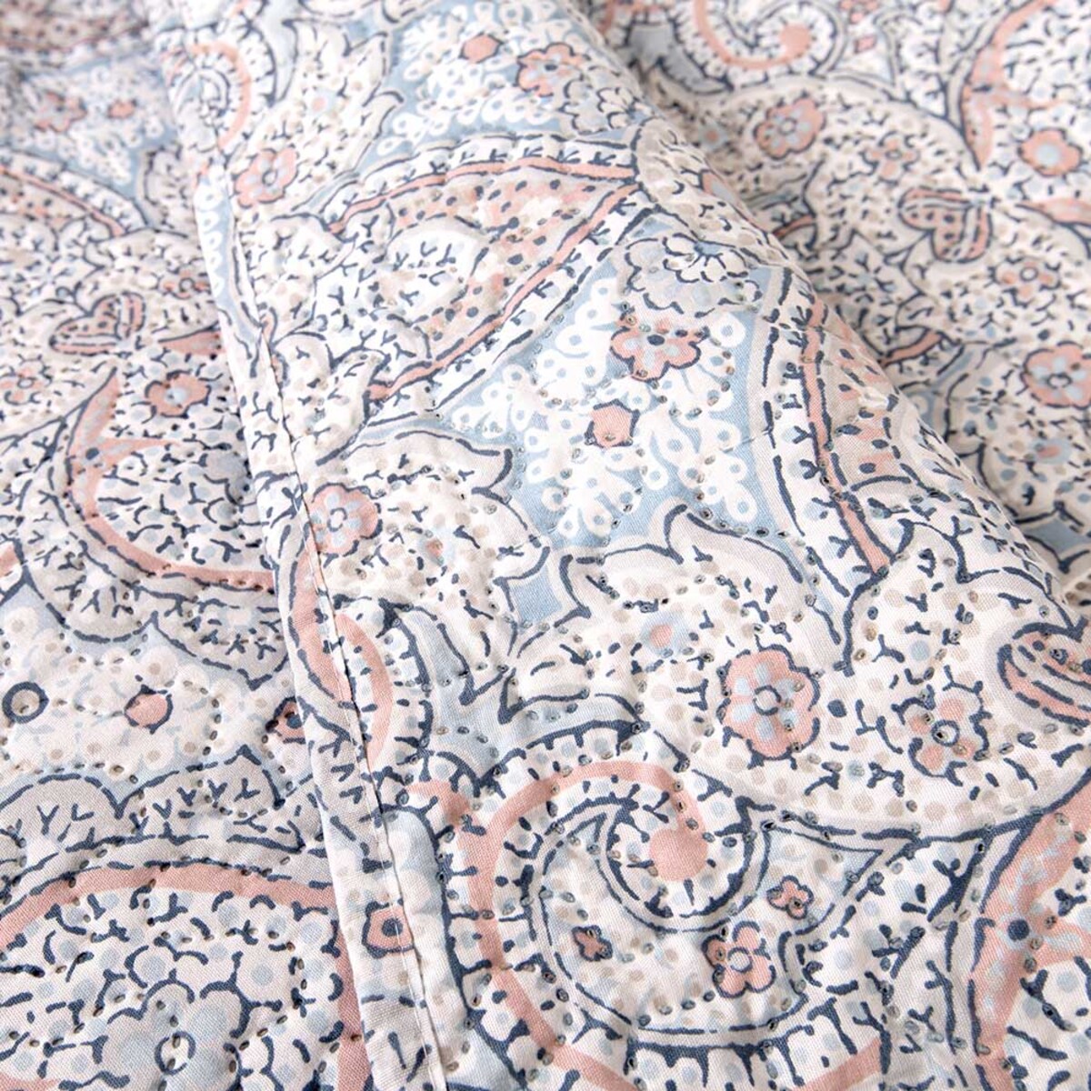 Narzuta pikowana niebieska Harem 170x210, dekoracyjny ornament, drukowana