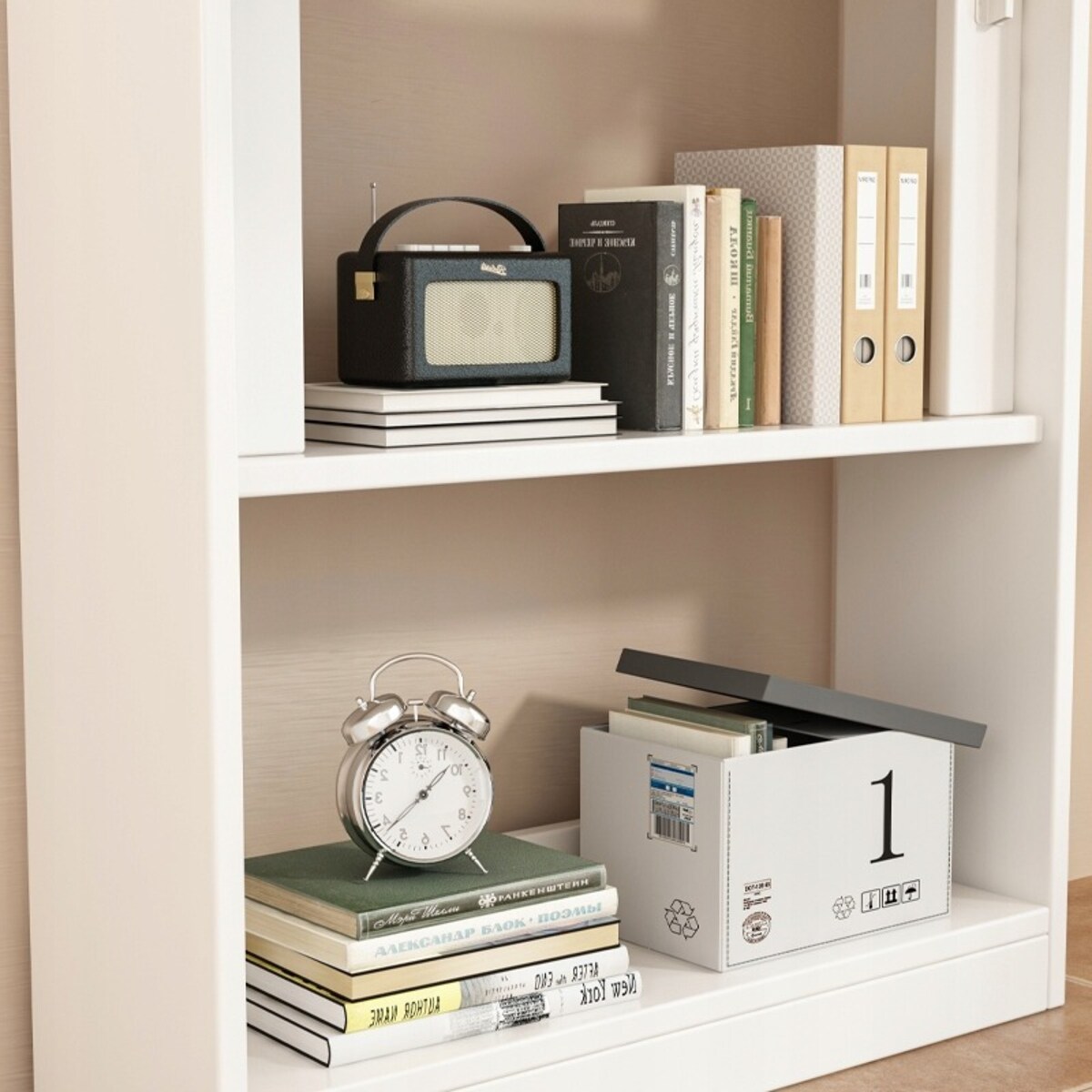 Biurko ścienne składane białe szafka półka regał nowoczesne stół laptopa