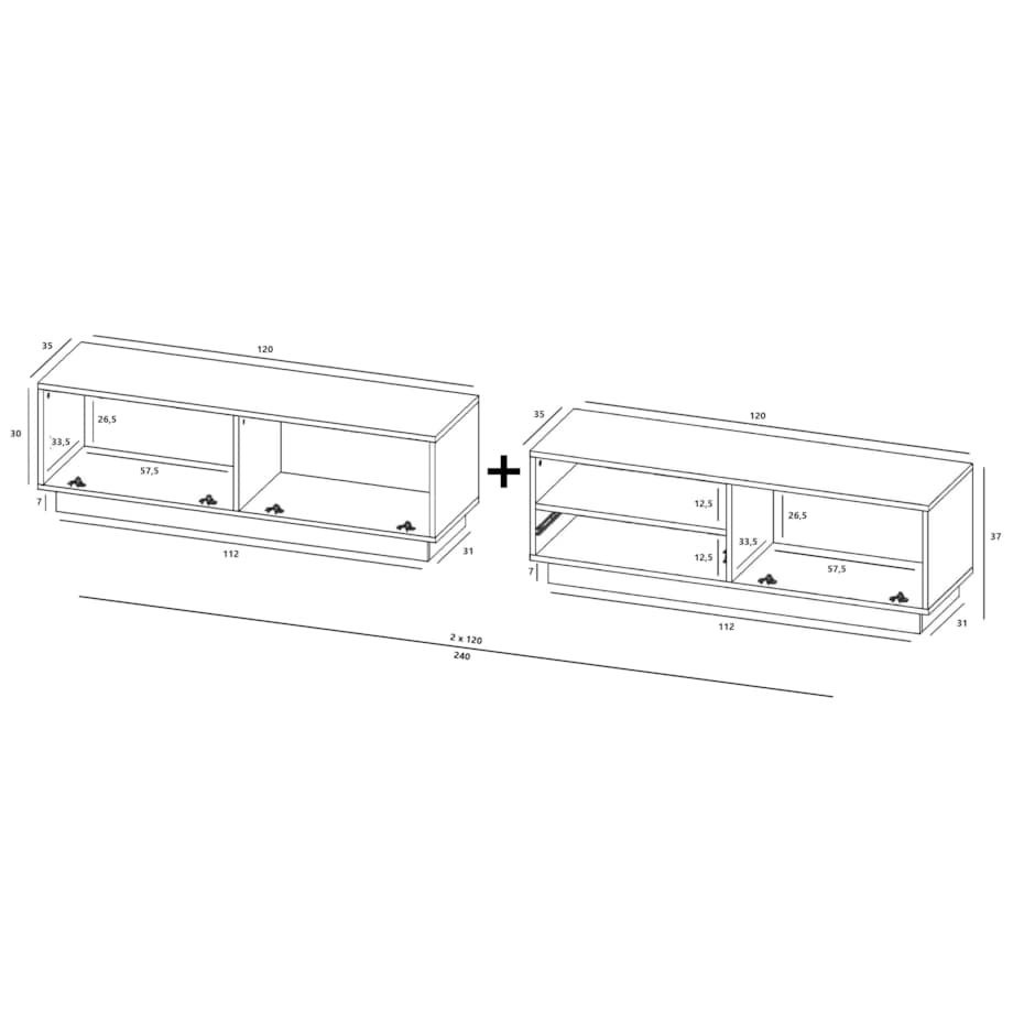 Szafka RTV Loft Stojąca / Wisząca Kaszmir MAT Komoda RTV Szuflada 240 cm