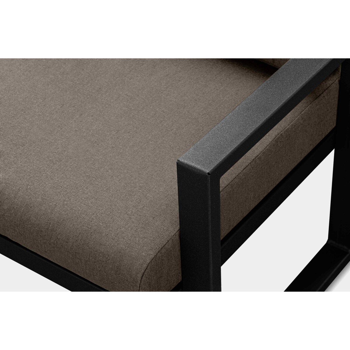 KONSIMO FRENA Stalowa sofa ogrodowa w stylu loft, czarna