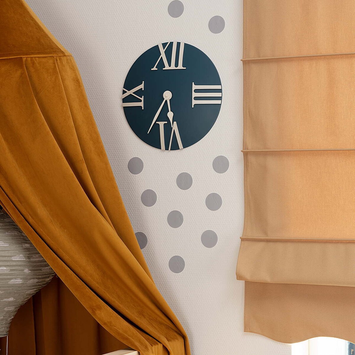 Zegar Retro blue, 30x3x30cm