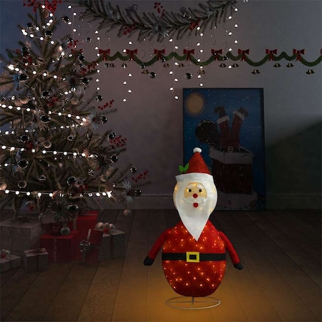 vidaXL Dekoracyjny Święty Mikołaj z LED, luksusowa tkanina, 60 cm