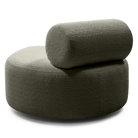 Fotel obrotowy bouclé oliwkowozielony Orvieto