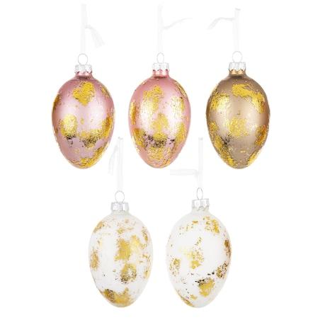 Dekoracja wielkanocna - 5 szt. jajek wielkanocnych do stroików 8x4,5x4,5 cm
