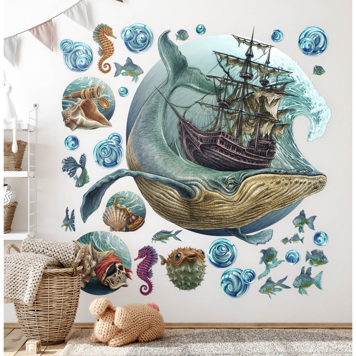 Zestaw naklejek na ścianę, Baśniowy świat, 100cm