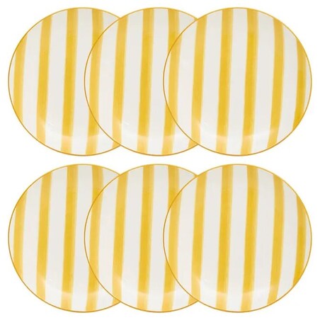 Komplet 6 talerzy deserowych, żółtych, Charlie, 19 cm