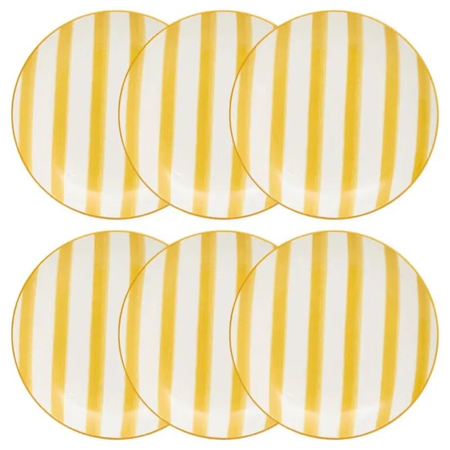 Komplet 6 talerzy deserowych, żółtych, Charlie, 19 cm