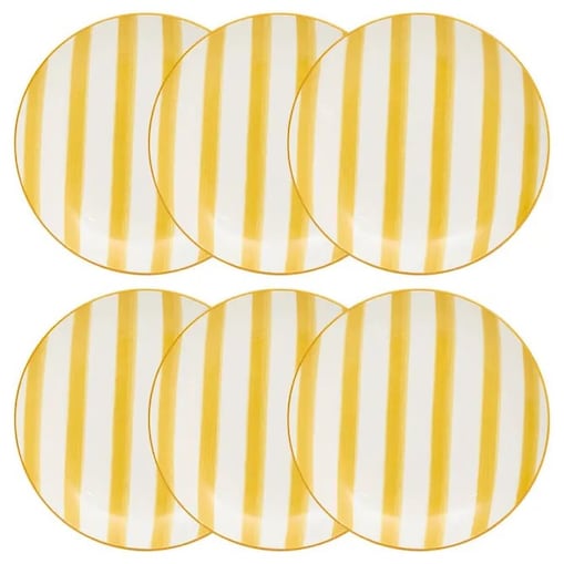 Komplet 6 talerzy deserowych, żółtych, Charlie, 19 cm