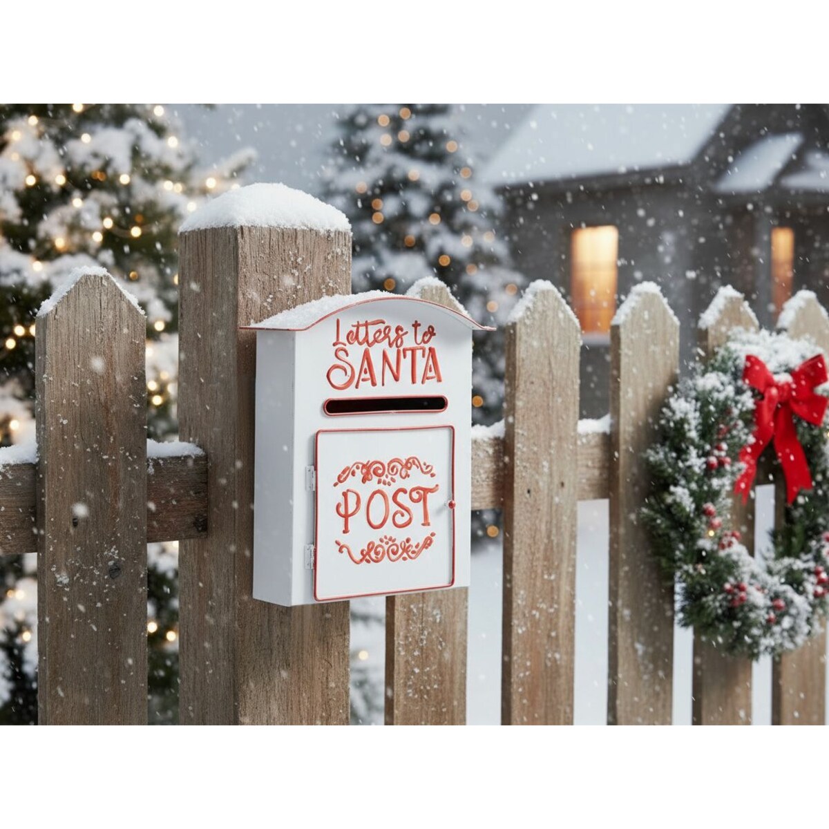 Skrzynka na listy świąteczna ESPOO 30 cm Biały