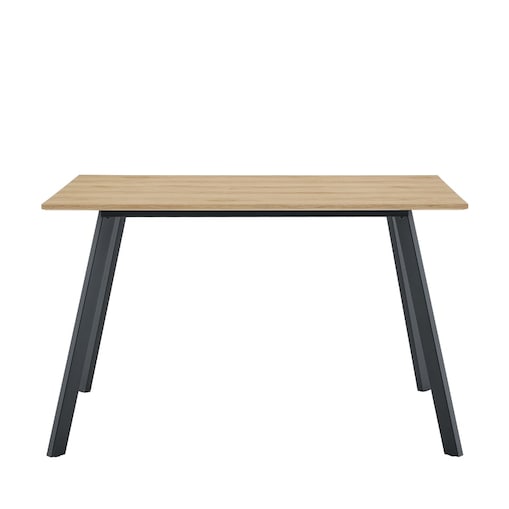 Stół prostokątny loft 120x80 Floriano, jasne drewno, czarne metalowe nogi