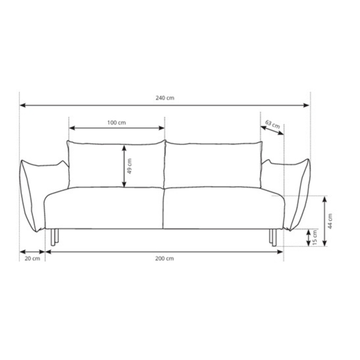 Kanapa ADA z funkcją spania i pojemnikiem- tkanina szenilowa- grafitowa