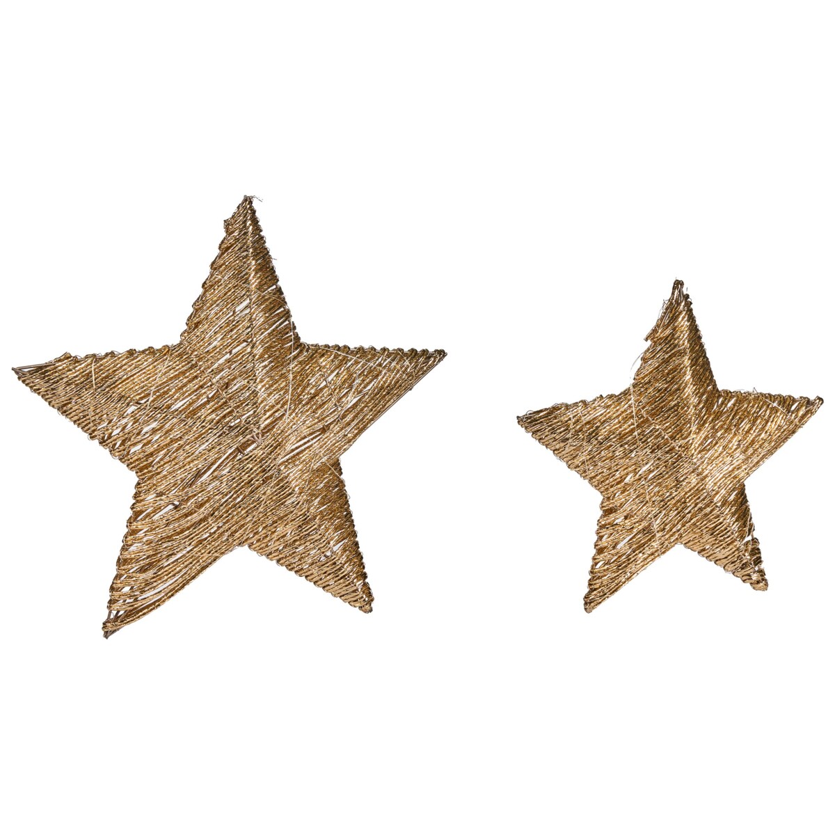 Zestaw 2 dekoracji świątecznych LED HAMPEN Gwiazda 24/30 cm Złoty