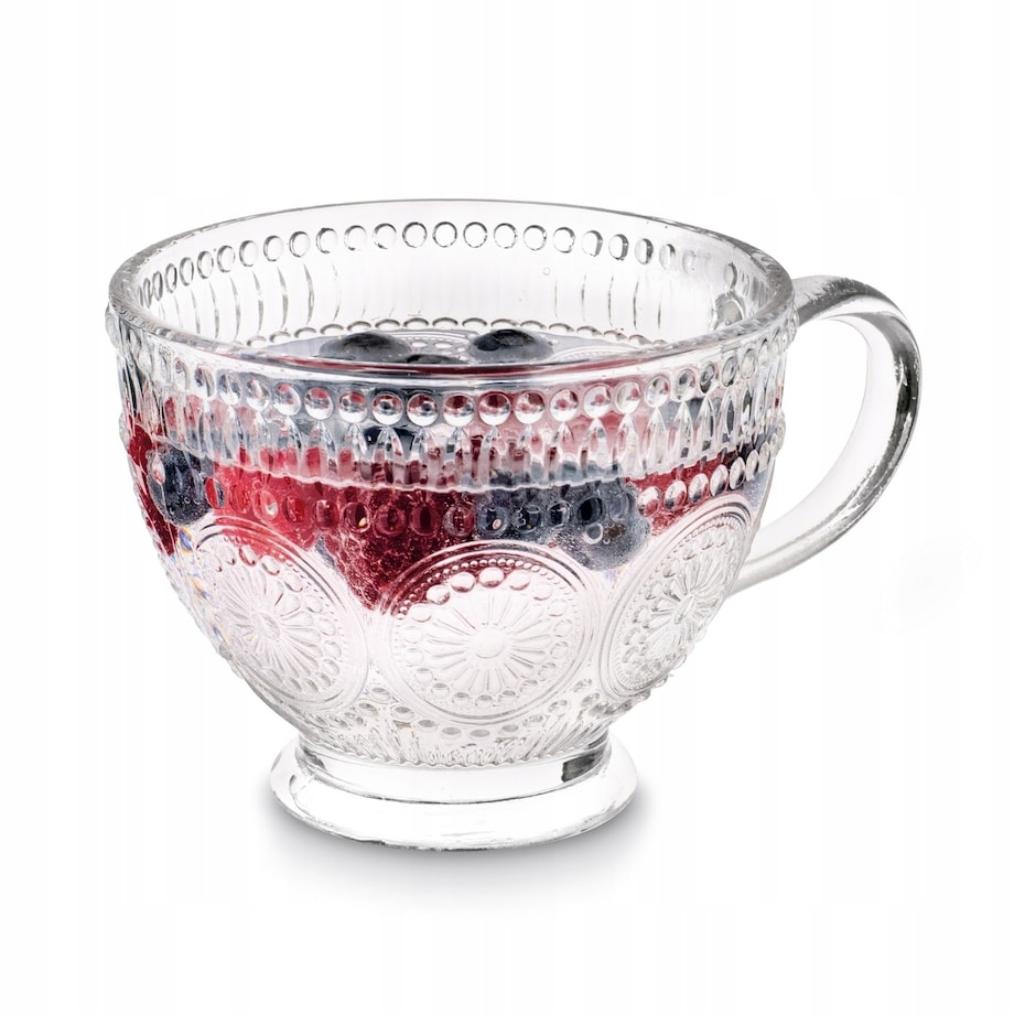 KUBEK FILIŻANKA szklanka 400 ml na herbatę kawę latte WZORZYSTA 6szt