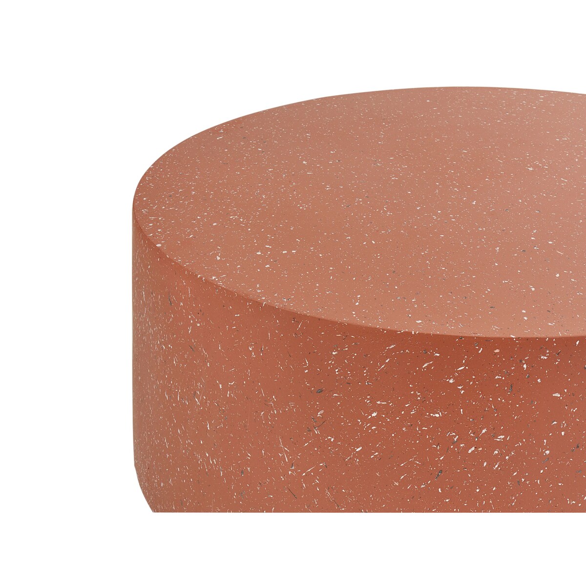 Okrągły stolik kawowy czerwony z efektem lastryko TREZZO