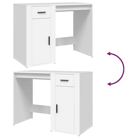 vidaXL Biurko, białe, 100x49x75 cm, materiał drewnopochodny