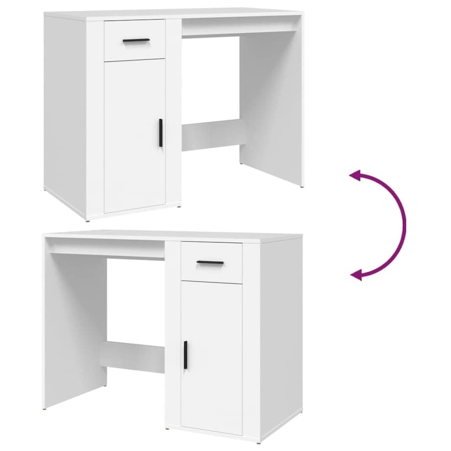 vidaXL Biurko, białe, 100x49x75 cm, materiał drewnopochodny