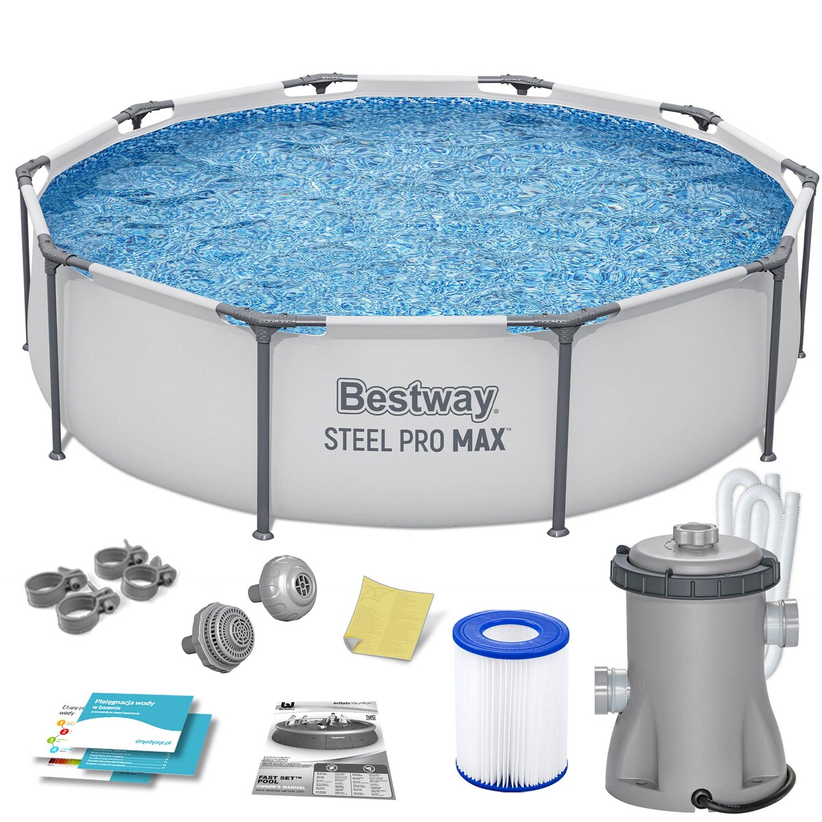 Basen ogrodowy stelażowy 305x76cm Bestway 9w1