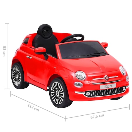 vidaXL Elektryczny samochód jeździk Fiat 500, czerwony