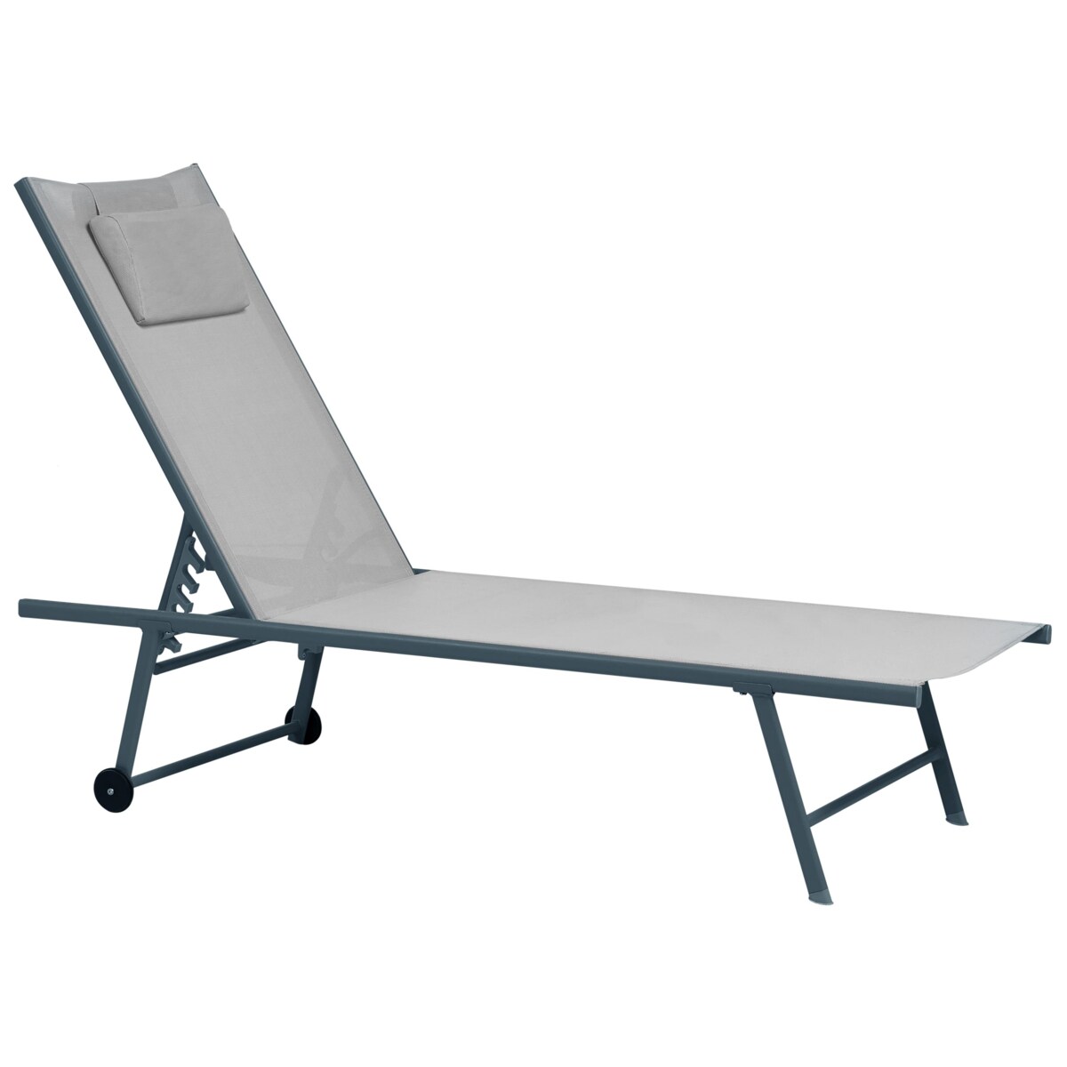 Zestaw 2 leżaków ogrodowych SORONI Metal Jasnoszary