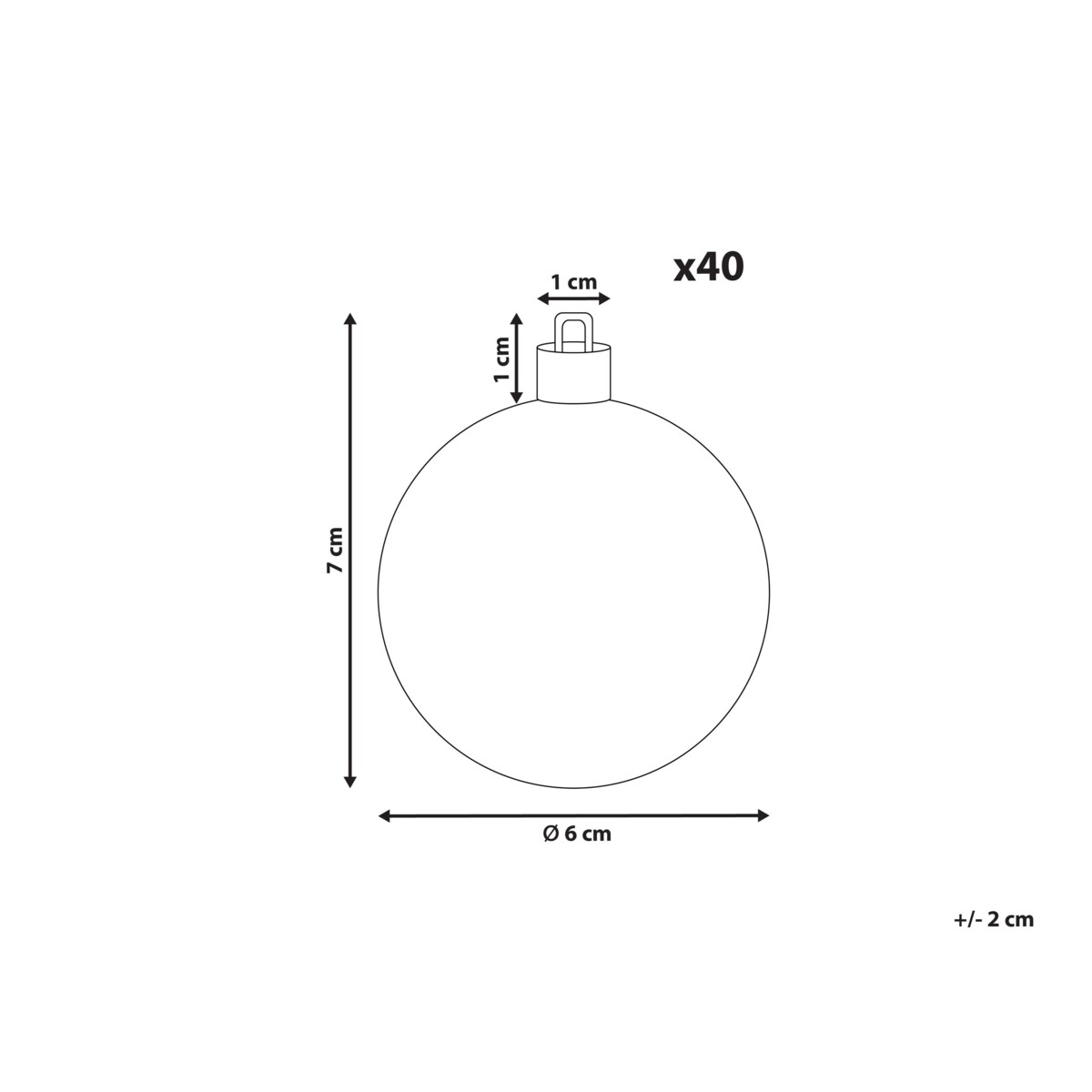 Zestaw 40 bombek SAIMAA Złamana biel