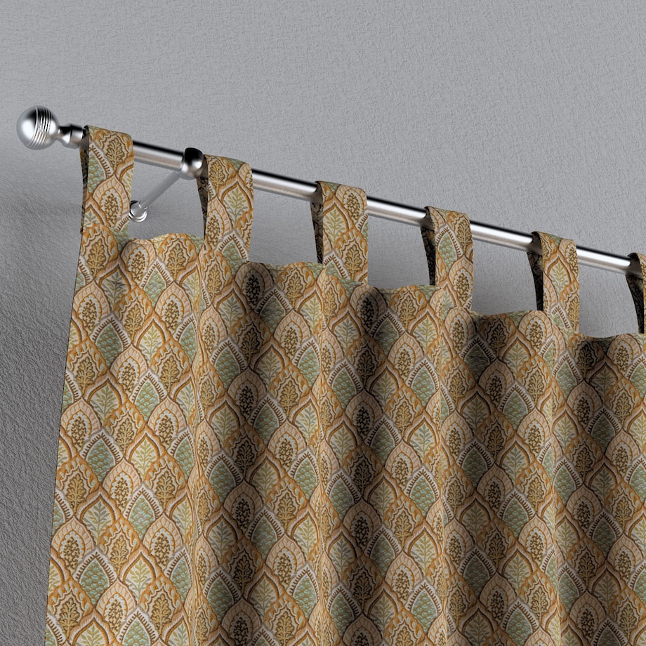 Zasłona na szelkach 1 szt. 130x260 beżowo-zielony motyw roślinny
