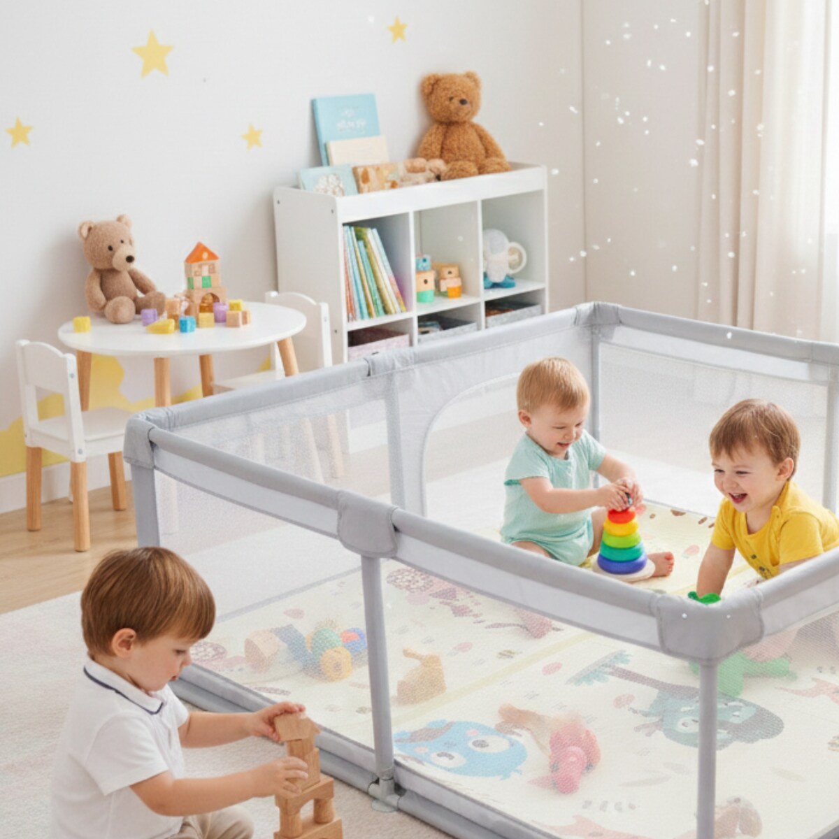 Kojec dla dziecka 180x200 cm suchy basen mata dwustronna piłki torba