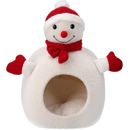 Legowisko Dla Zwierzaka Domek Kot Pies Świąteczny Bałwan Miękkie 40X40