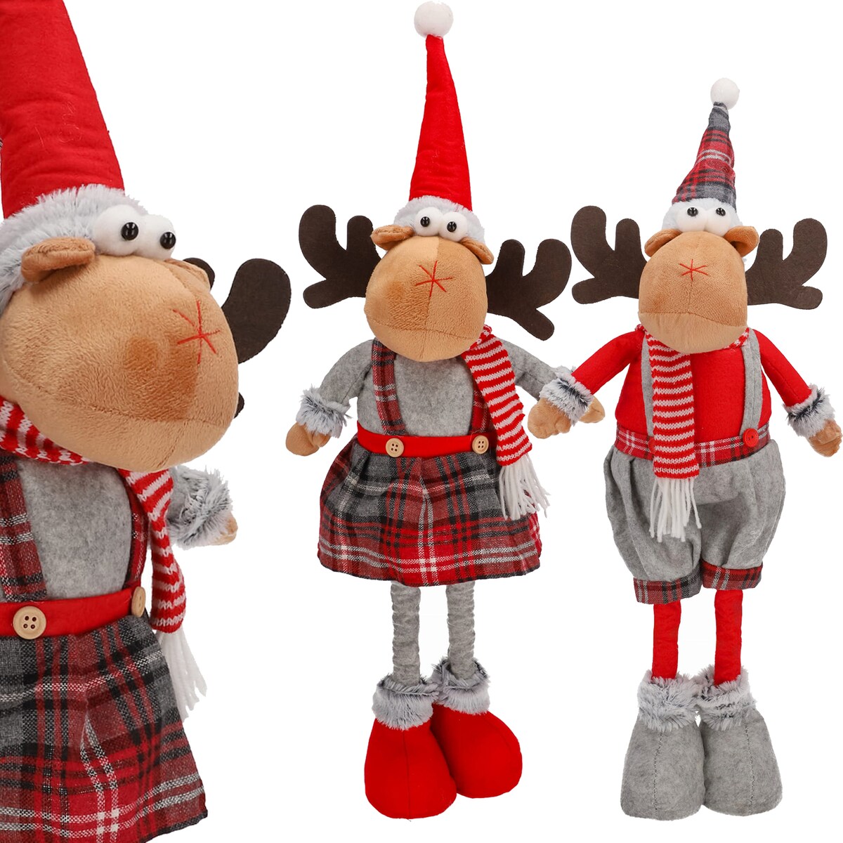 RENIFERY świąteczny ŁOŚ dekoracja para świąteczna skrzaty gnom ozdoba