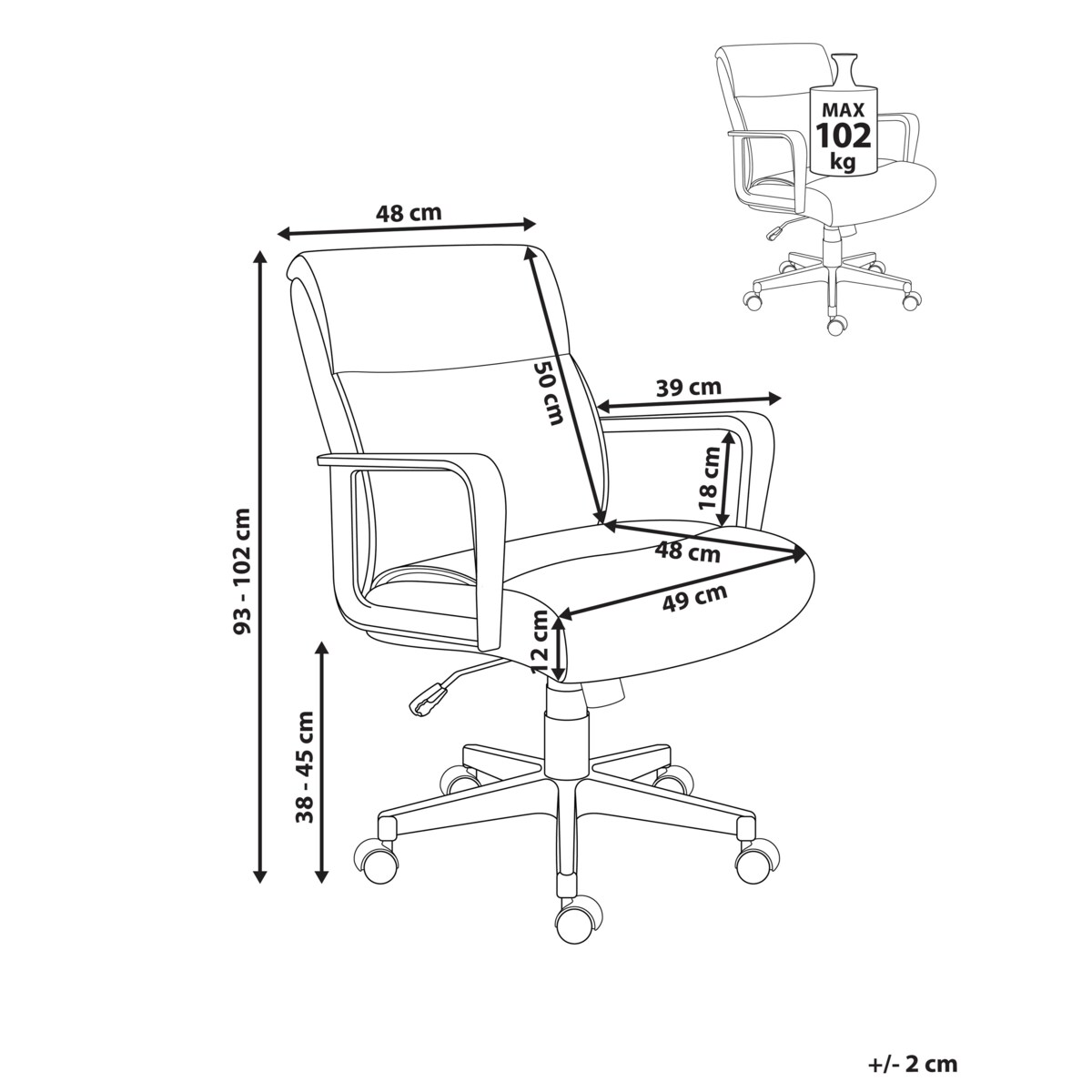 Krzesło biurowe BYRON Szary