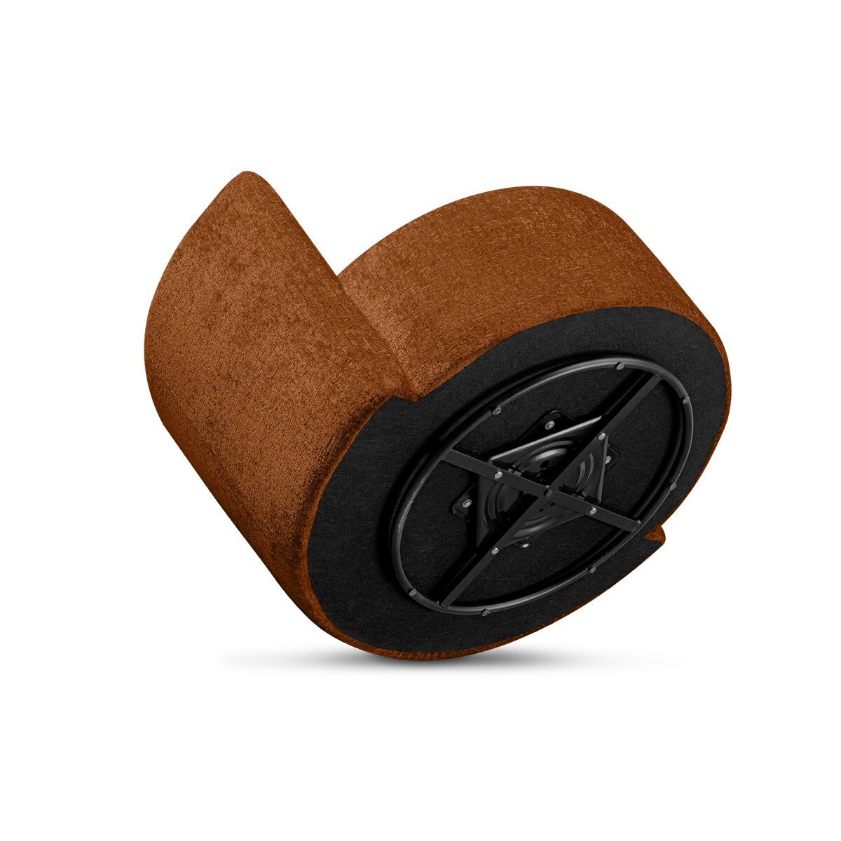 KONSIMO RAGGI Zestaw fotel i puf obrotowy rudy