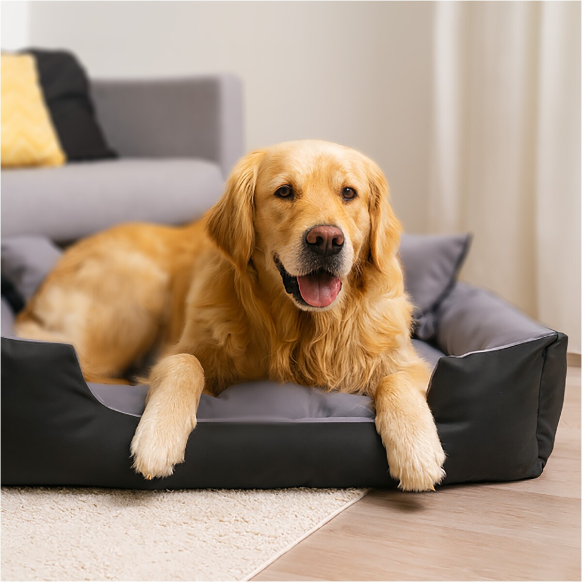 Legowisko Dla Psa Wodoodporne Posłanie Kanapa Sofa 100X75 Cm Szare