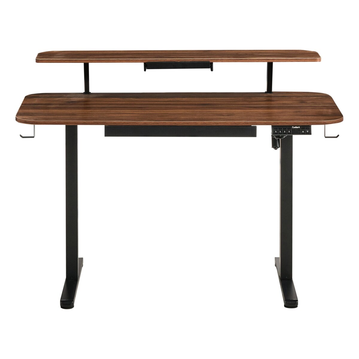 Biurko regulowane elektrycznie WILBANKS Brązowy/ czarny 120 cm 60 cm Z portem USB