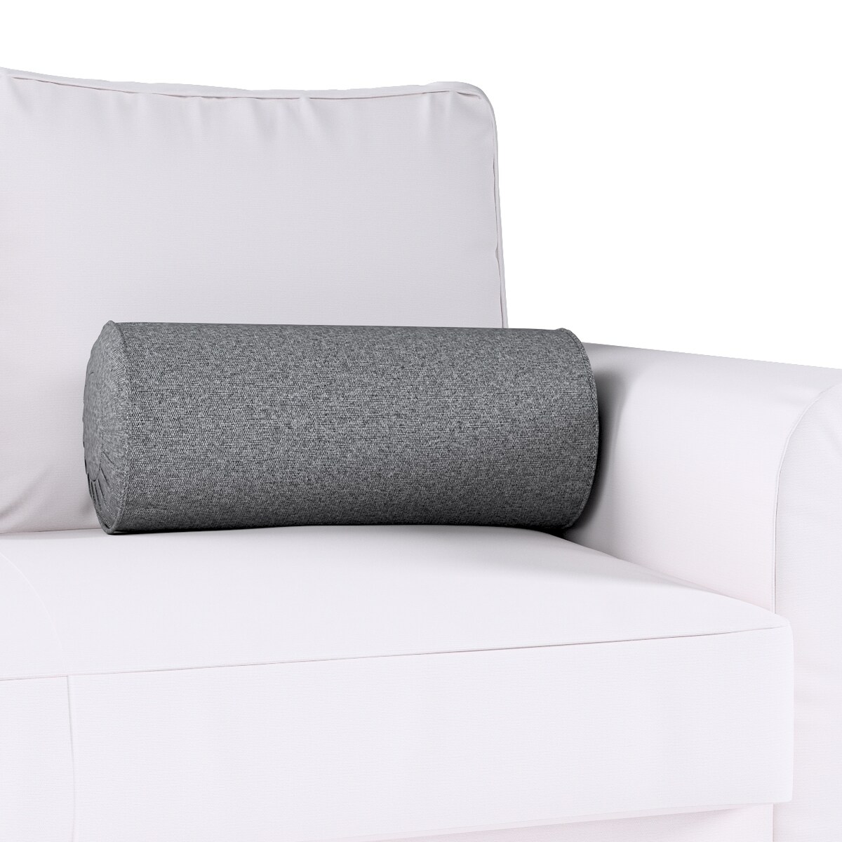 Poduszka wałek z zakładkami, ciemno szary melanż, Ø20 x 50 cm, Amsterdam