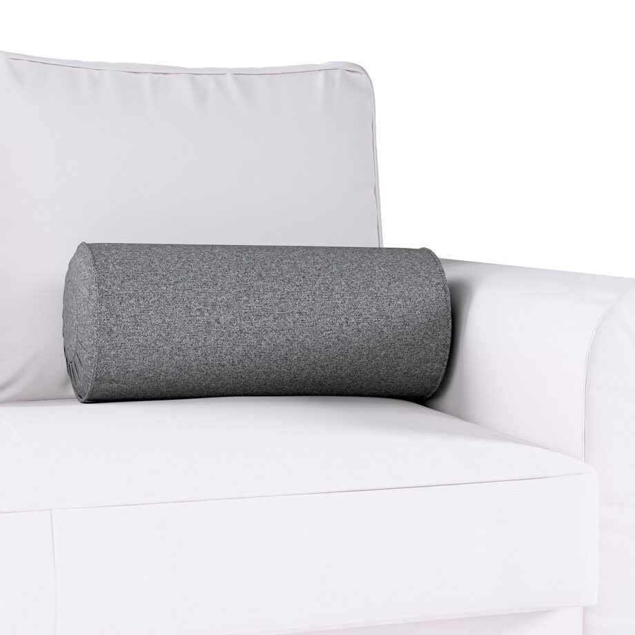 Poduszka wałek z zakładkami, ciemno szary melanż, Ø20 x 50 cm, Amsterdam