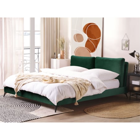 Łóżko welurowe 180 x 200 cm zielone MELLE