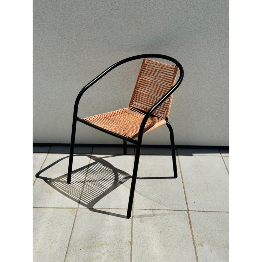 Fotel BISTRO sznurkowy wygodne KRZESŁO ogrodowe na balkon TARAS do ogrodu