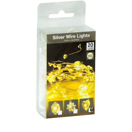 Lampki Druciki 20 Led Na Baterie Boże Narodzenie Ciepły Biały 95 Cm Serca