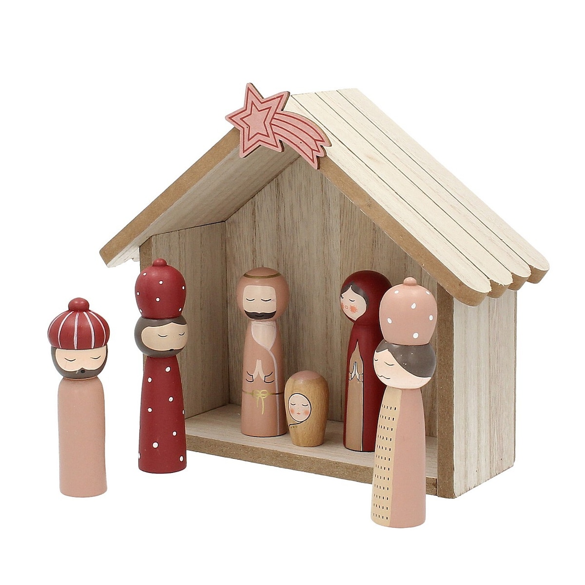 Szopka bożonarodzeniowa Retro 24x9x20 cm boże narodzenie, święta, świąteczne, beżowy, 24x9x20 cm