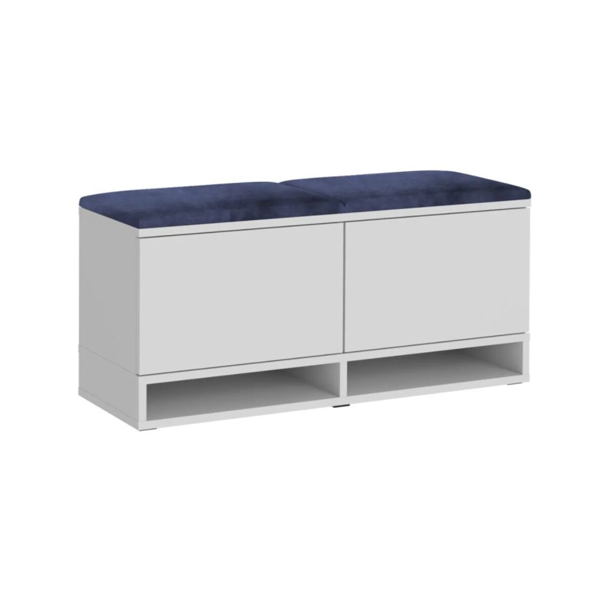 Szafka na buty z siedziskiem DUBAI biała/granatowa