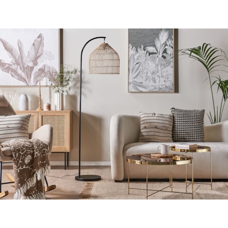 Lampa podłogowa rattanowa naturalna BERNICA