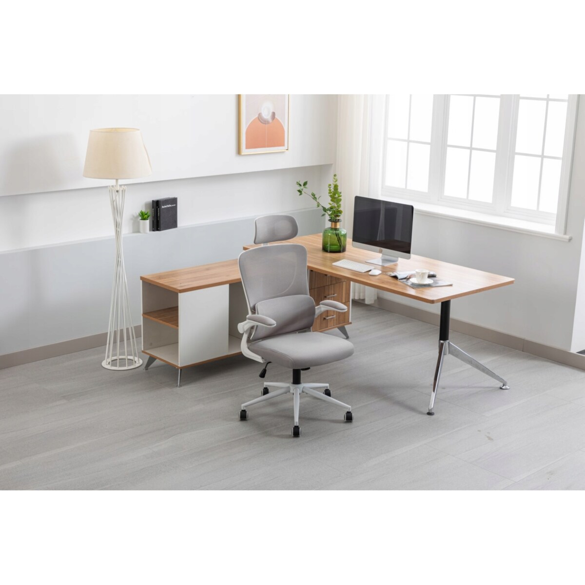 Fotel biurowy obrotowy ZEO szary