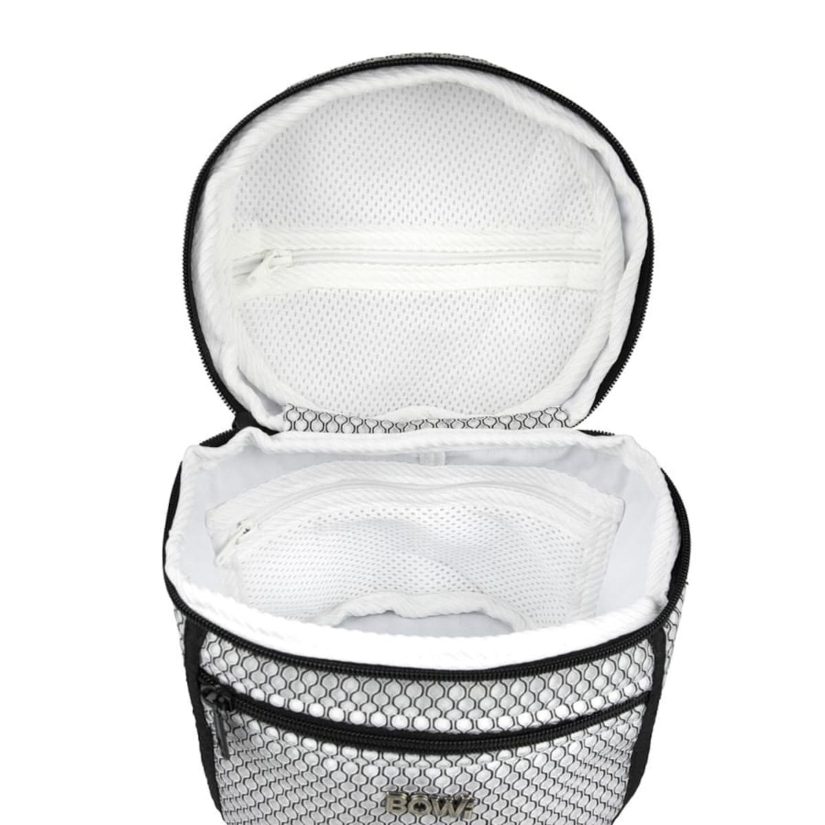 Kosmetyczka okrągła M 18X16 cm -biało-czarna wzór cebulki