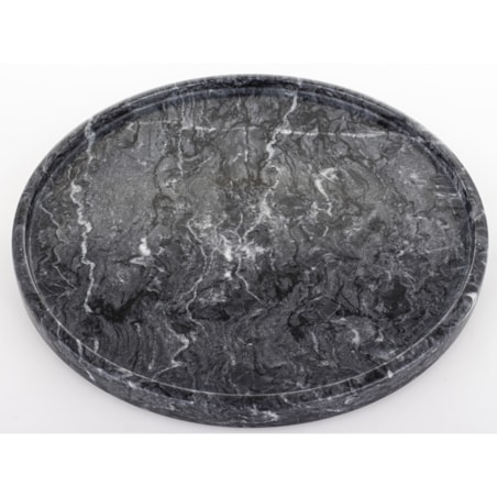 Taca dekoracyjna okrągła marmurowa 25x25 cm TREI ciemnoszara