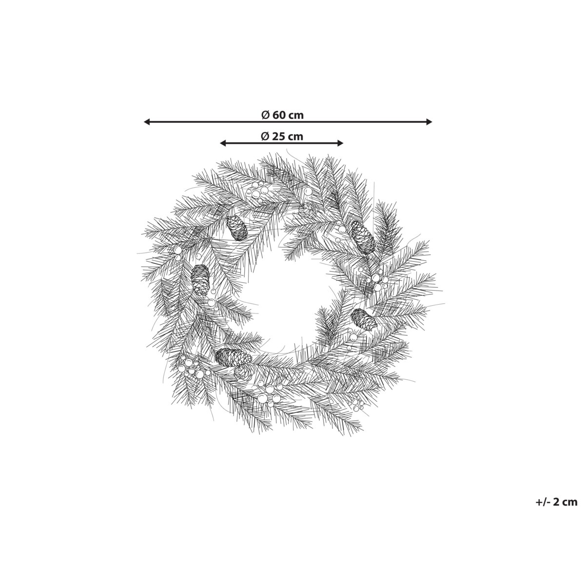 Wianek świąteczny LED ⌀ 60 cm zielony TENALA