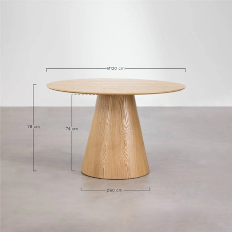 Okrągły stół jadalniany z drewna Ø120 cm Aura naturalny