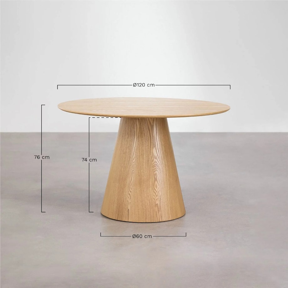 Okrągły stół jadalniany z drewna Ø120 cm Aura naturalny