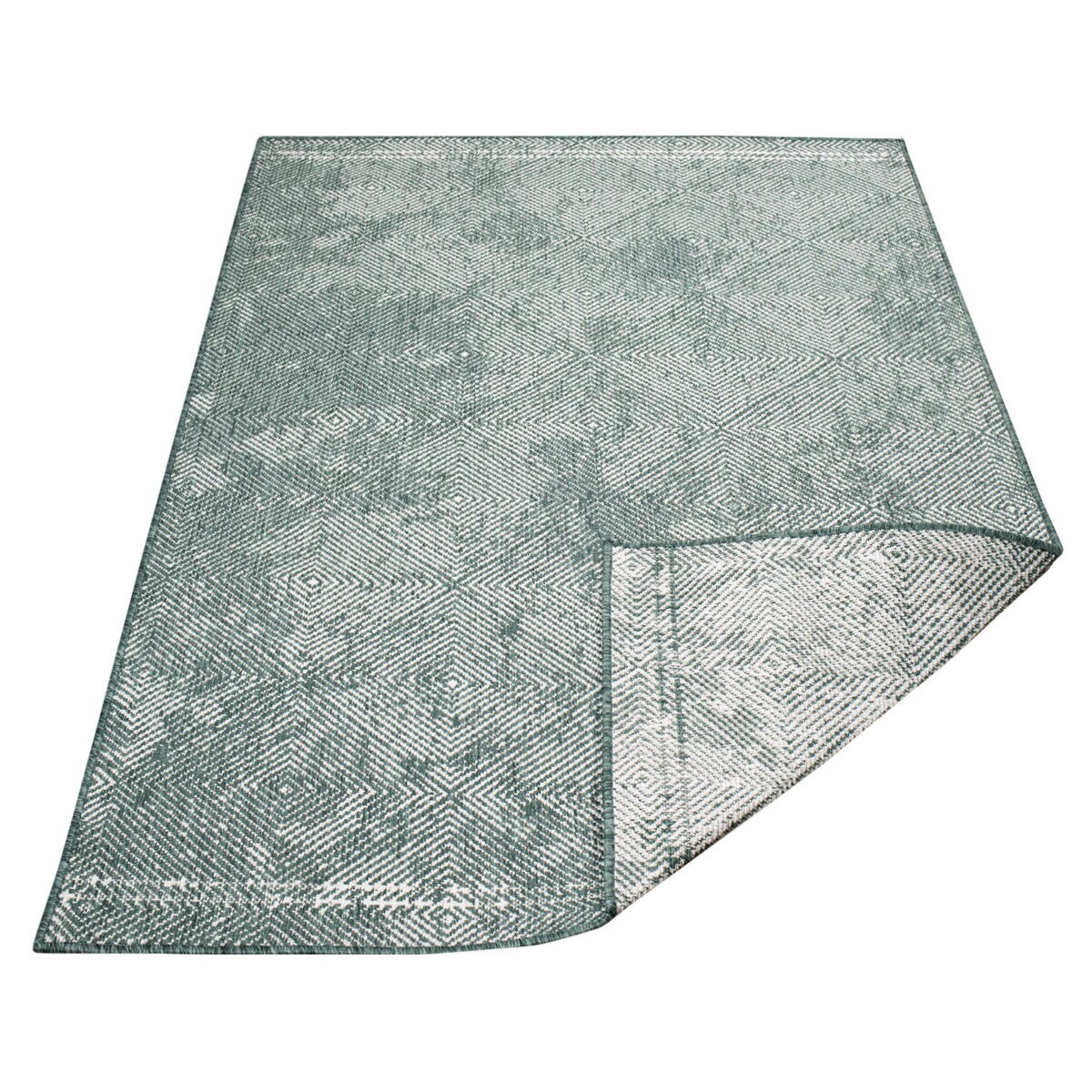 Funkcjonalny dywan na zewnątrz i do wnętrz, dwustronny DUO 58450 Zielony 80x150