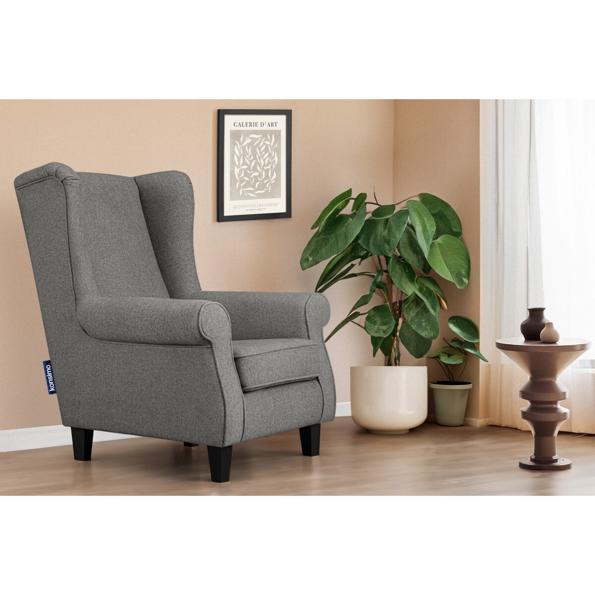 KONSIMO MILES Fotel, kolor szary