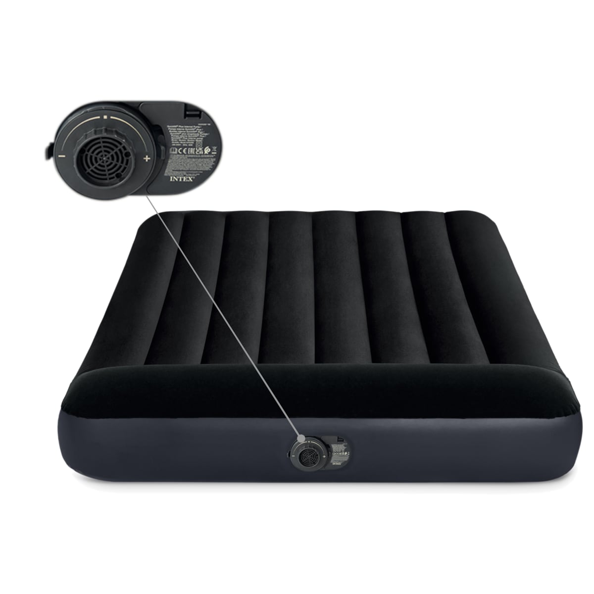 Materac dmuchany welur pompka 191x137 Intex 64148ND